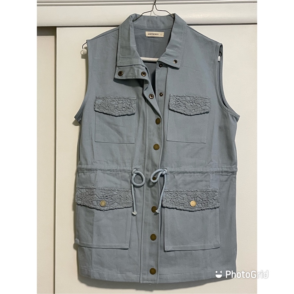 ANDTHEWHY Baby Blue 4 Pocket Vest